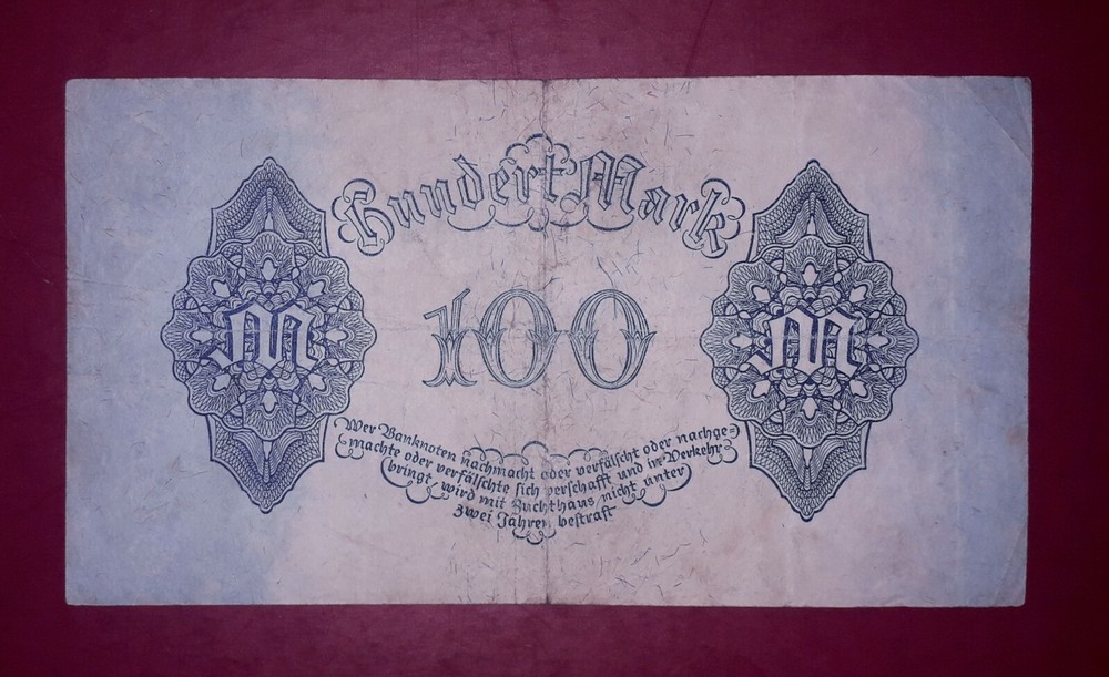 Germany"Weimar hyperinflation" 100 mark banknote,1922year(normal condition)