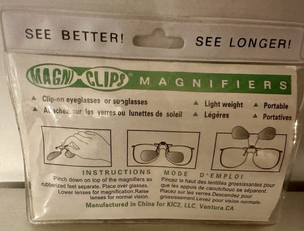 MagniClips 2.0 Clip Magnifiers, With Slight Crack