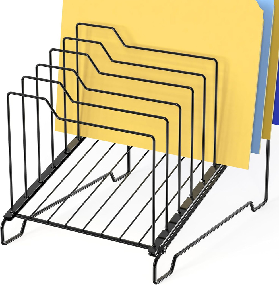 9-Section Desk File Organizer, Wire Step Sorter for Documents, Folders, and Mail
