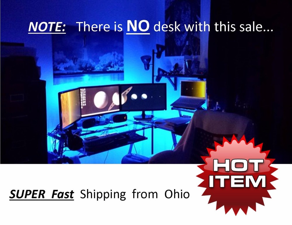 Gaming Computer Desk LED Lights - Office / Home Accent Lighting Remote Control X