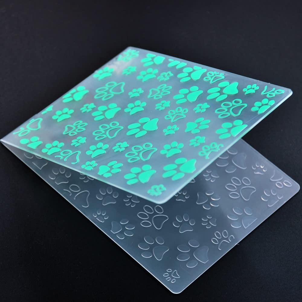 Pet Footprints Plastic Embossing Folders for Card Making Scrapbooking and Oth...