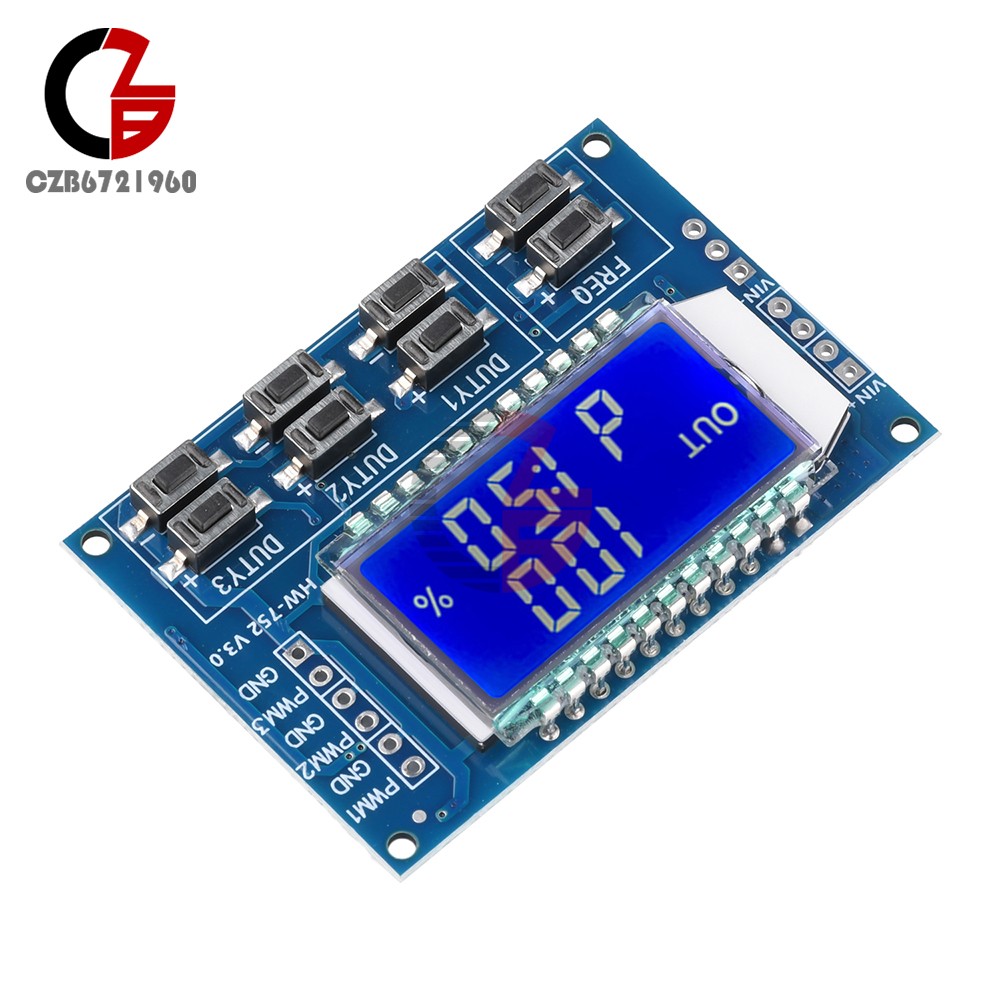 3-Channel Signal Generator PWM Pulse Wave Frequency Duty Cycle Adjustable Module