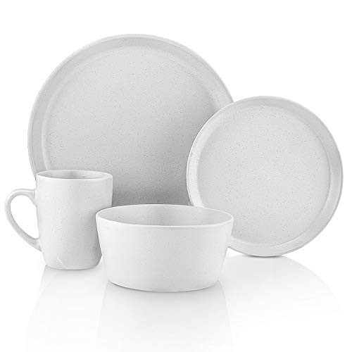 Dinnerware Set for 4 - 16 Pieces Including Plates, Bowls, and Mugs