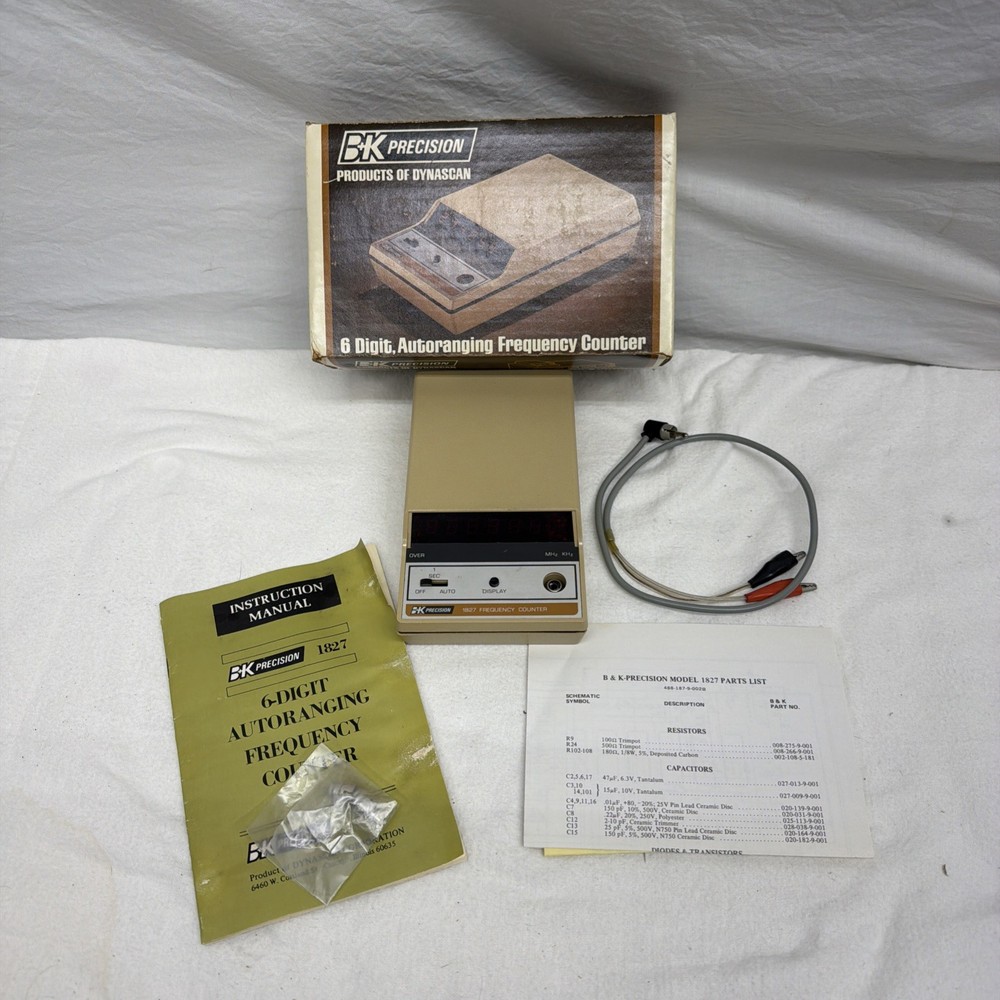 B+K Precision 1827 6 Digit Frequency Counter in Box - Untested But Powers On