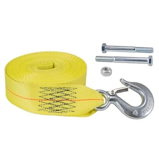 6552, Extra Heavy Duty Winch Strap and Hook, 20 ft