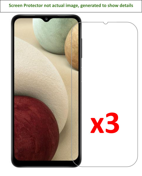 3x Samsung Galaxy A12 Screen Protector w/ cloth