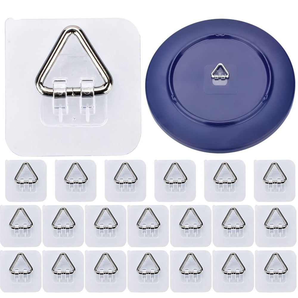 AccEncyc Wall Hangers 20 Pack - Vertical Plate Holders, Medium, Clear