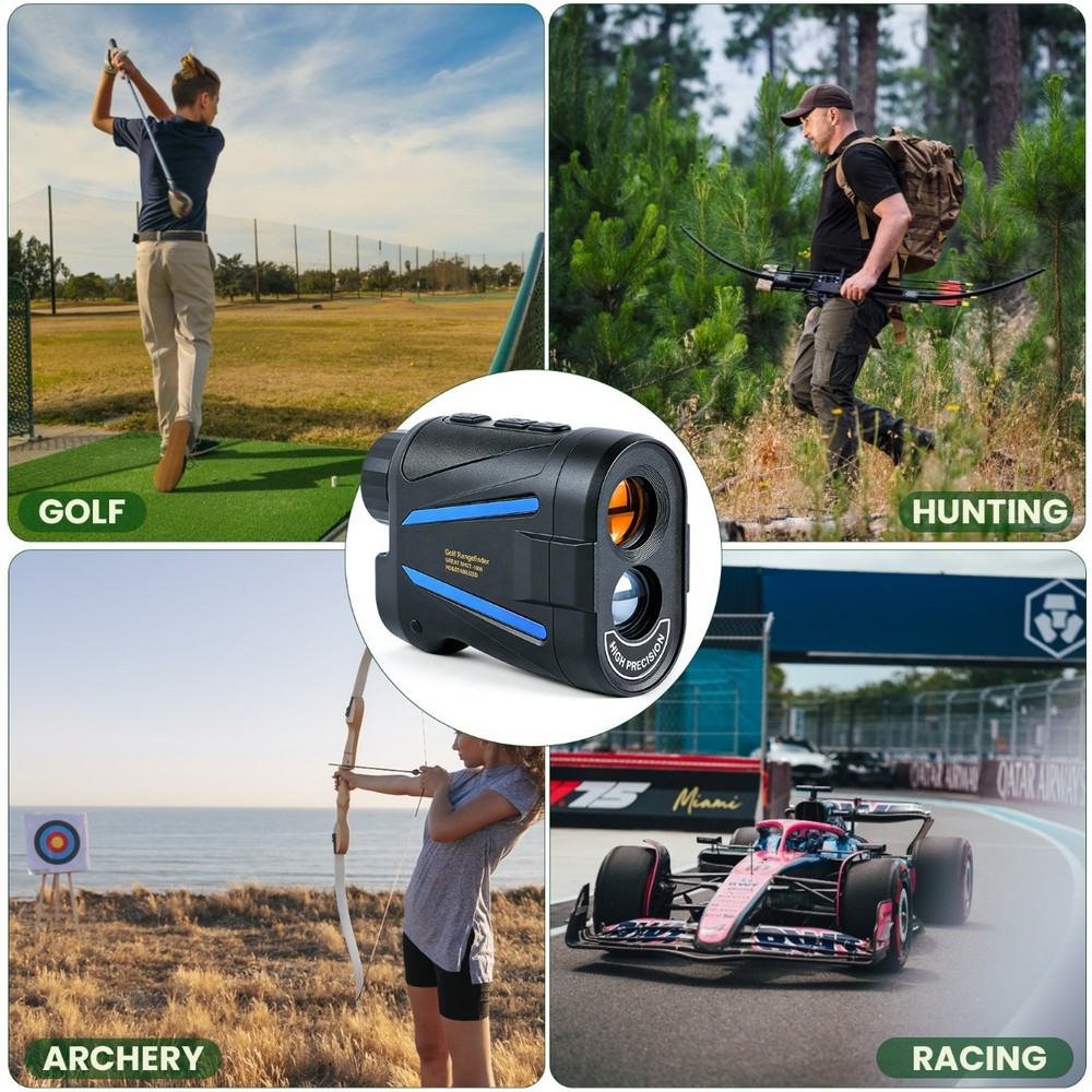 Laser Golf Rangefinder 6X Magnification 1200yd Range Slope Function for Golfing