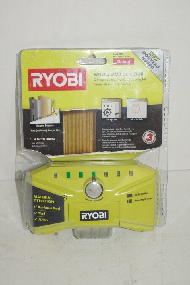 Ryobi ESF5000 Whole Stud Finder Detector with LED AC Detection