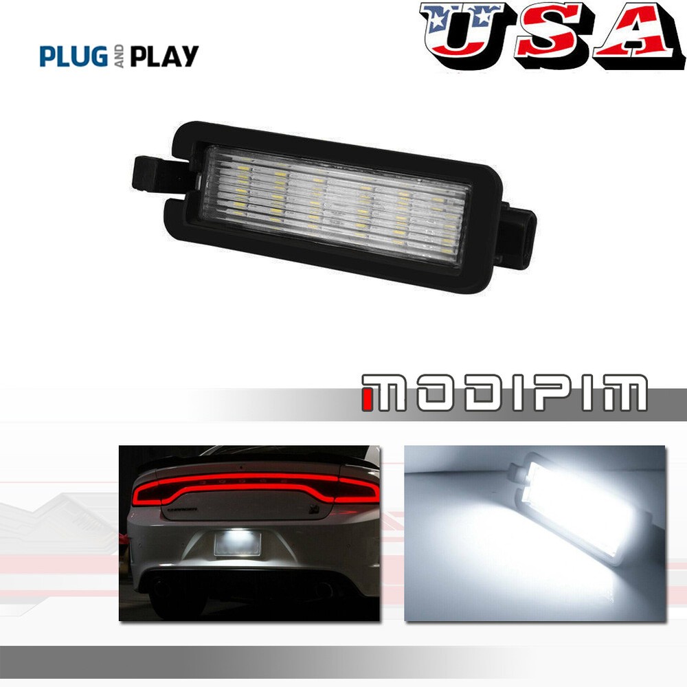 White LED License Plate Tag Light Lamp for 2015-2020 Dodge Charger & Challenger