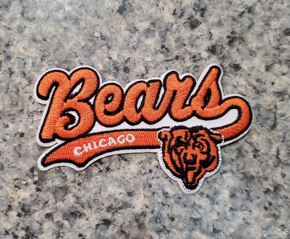Chicago Bears Vintage Script Patch. Embroidered. Iron On. 3.5"x2"