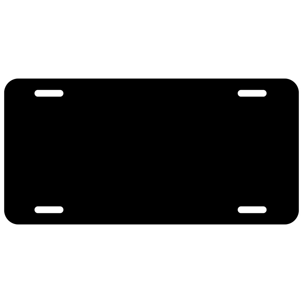 (1) BLANK "BLACK" ALUMINUM LICENSE PLATE 6"x12"