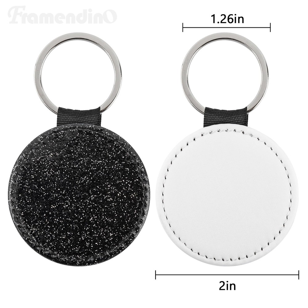 , 20 Pack Sublimation Blanks Keychain PU Leather Keychains Heat Transfer Key ...