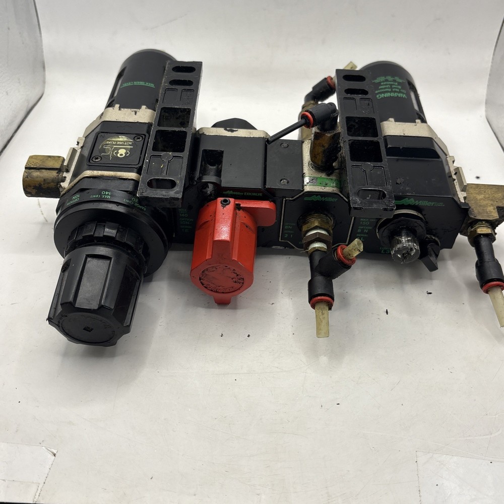 Miller Filter Regulator, Exhaust Valve, Distributor, And Lubricator Assembly