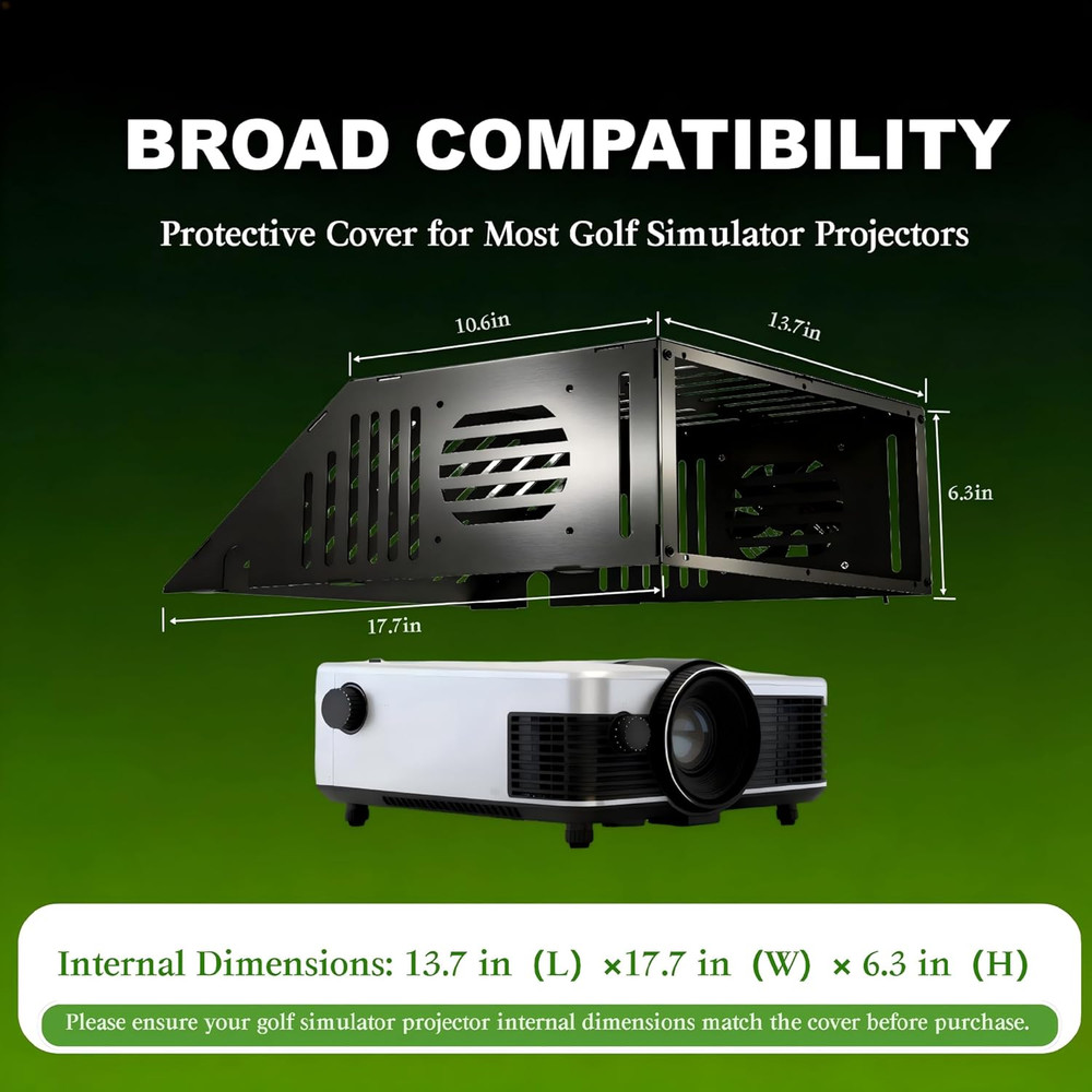 Indoor Golf Simulator Projector Cover with Steel Frame and Vent System