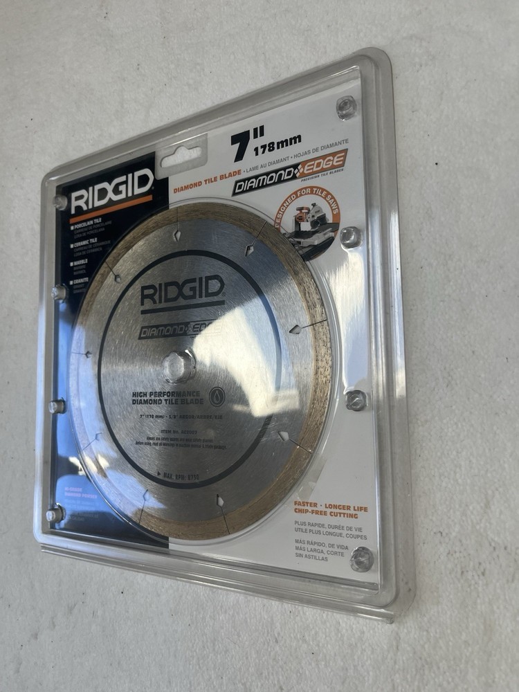 Diamond Edge Ridgid 7” 178mm High Performance Diamond Tile Blade NEW