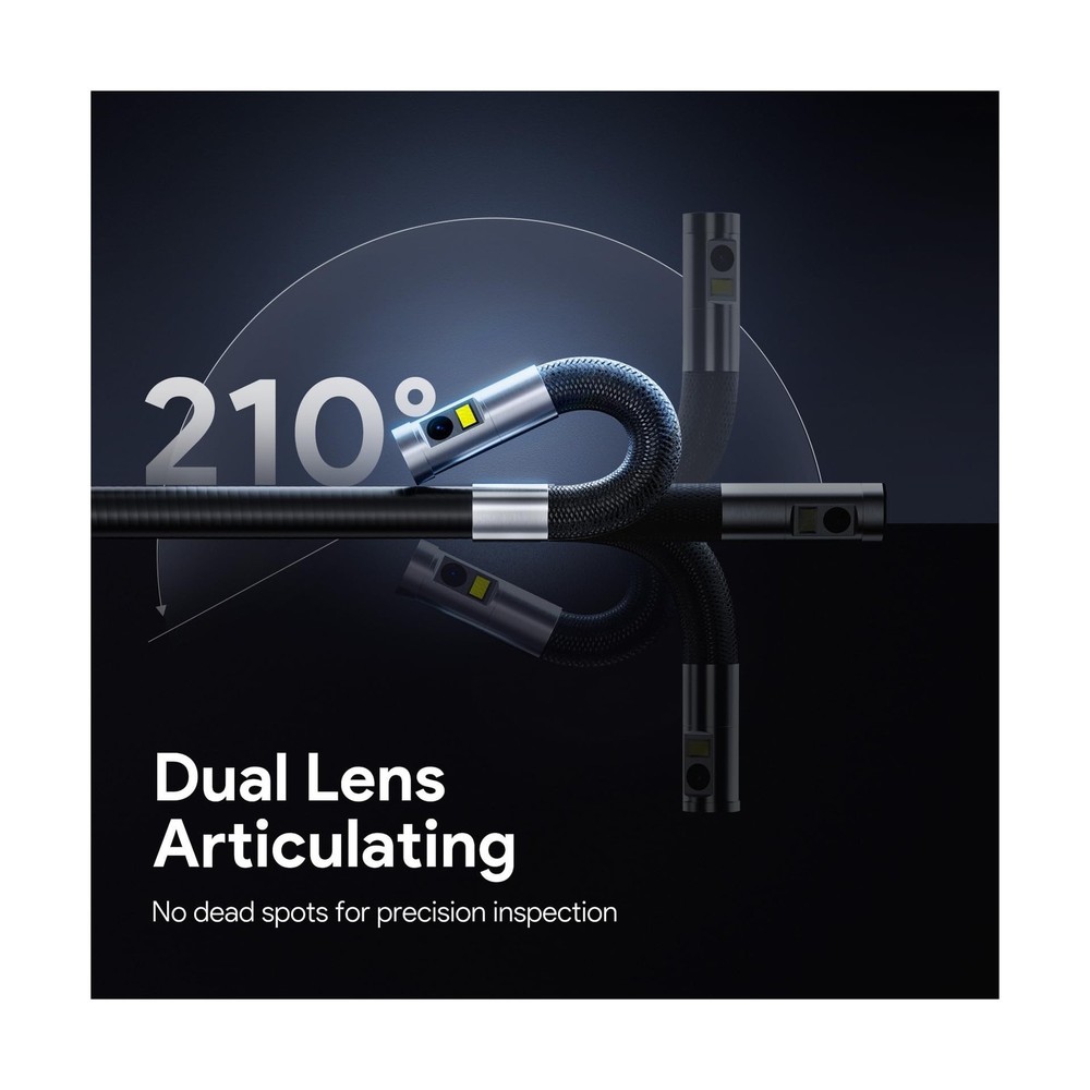 Dual Lens Articulating Borescope, DEPSTECH Endoscope Camera with Light, Artic...