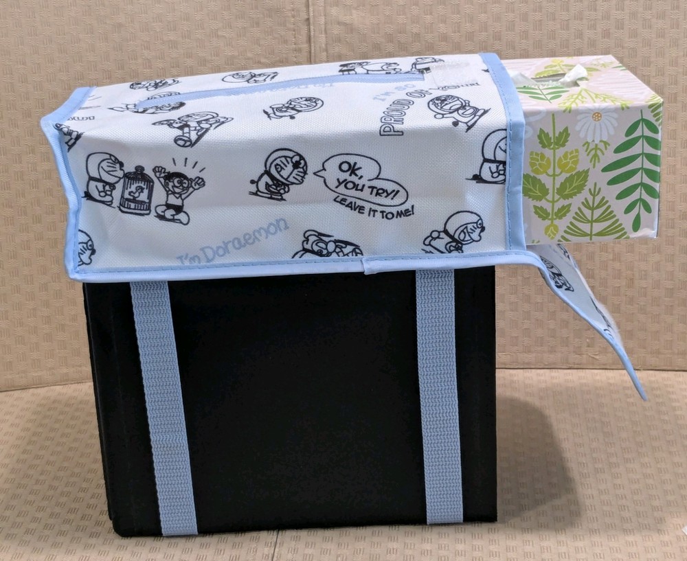 Car Tissue Box Cover w Adjustable Straps-"I'm Doraemon" Comic Print New