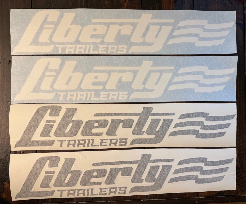 Liberty Trailers Decals (Set 2) White or Black Replacement Trailer Stickers