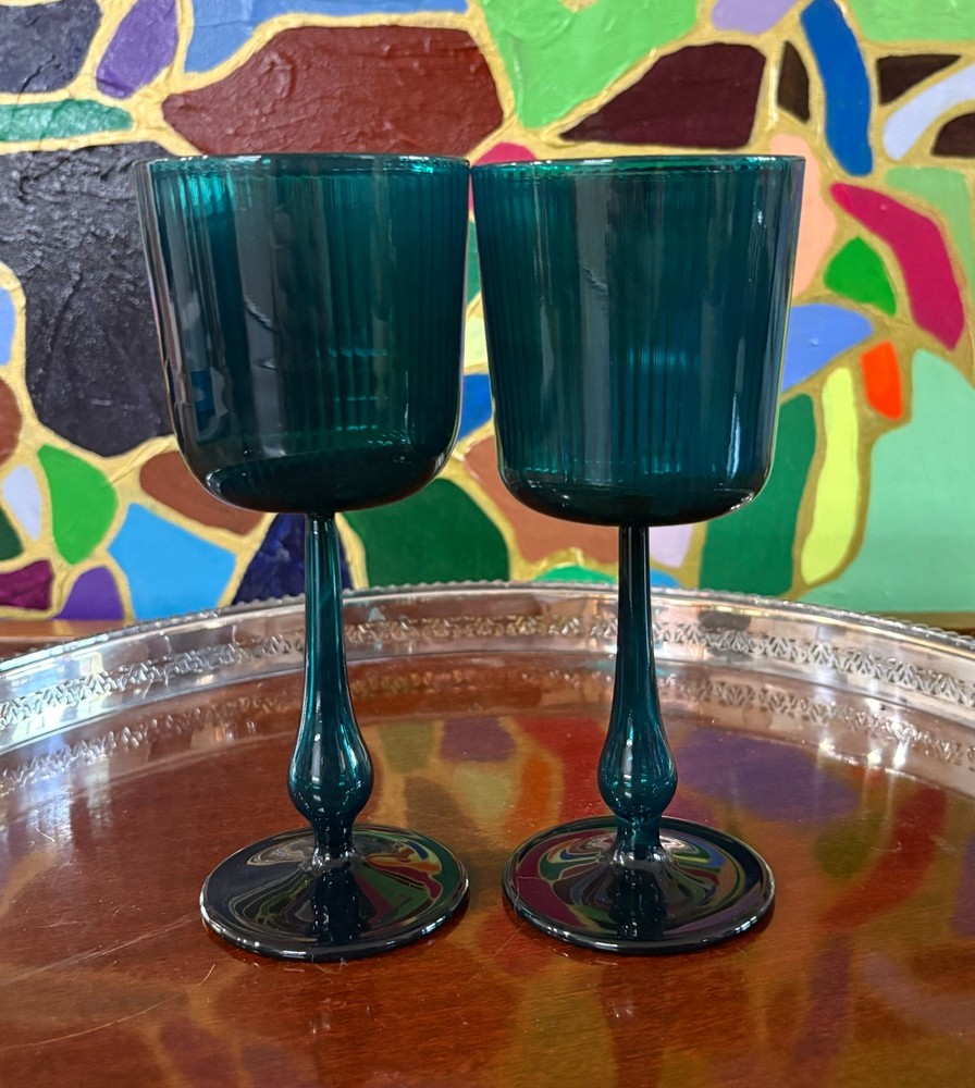 4 Glass Kiddush Cup or Goblets by R+D Lab: Antwerp Blue