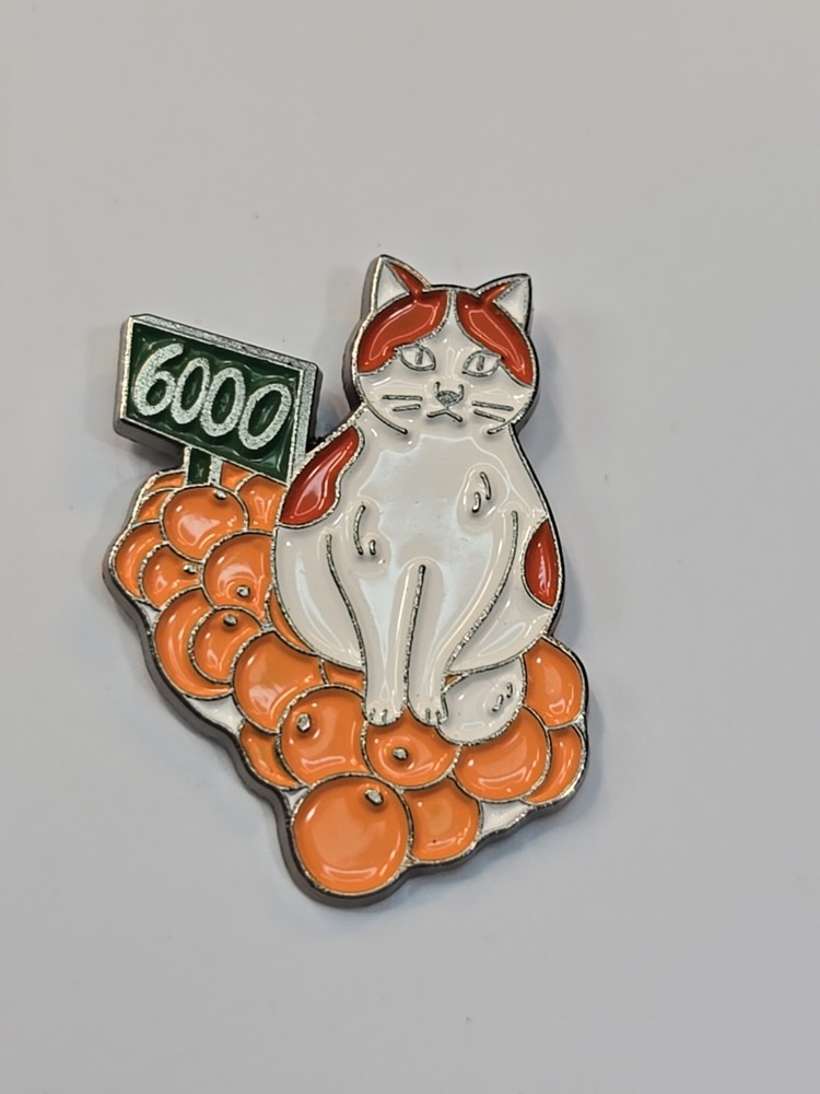 Orange & White Cat 6000 Lapel Pin