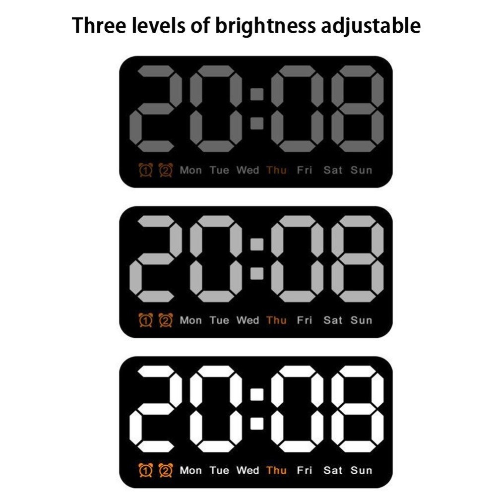 Dual Time Format Adjustable Brightness Bedroom Decor Bright Display Easy To Read