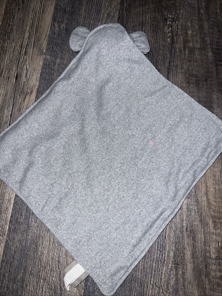Demdaco Elephant Baby Blanket Gray White Stripe Security Lovey