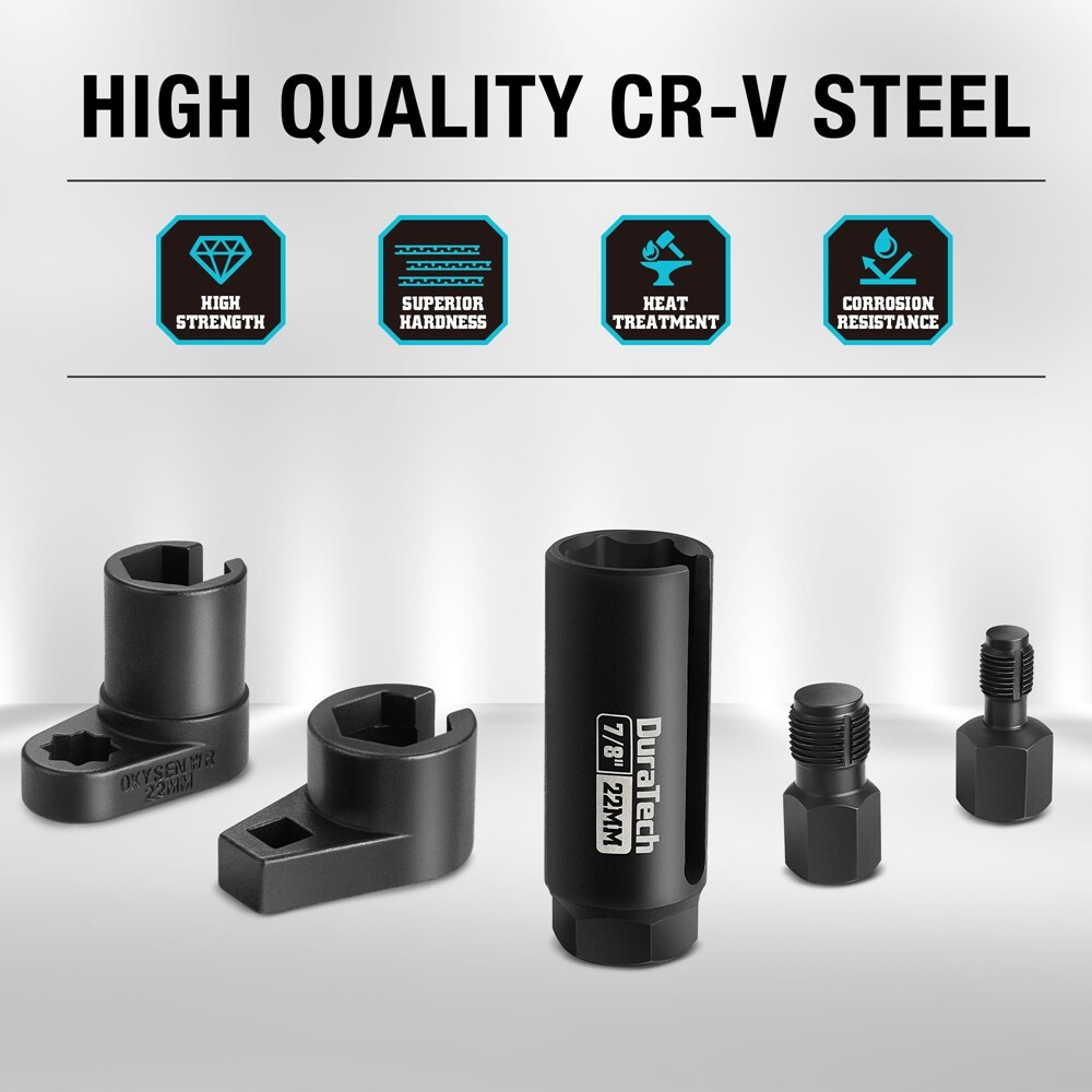 O2 Oxygen Sensor Socket Thread Chaser Set 5PCS O2 Sensor Wrench Removal Tool Kit