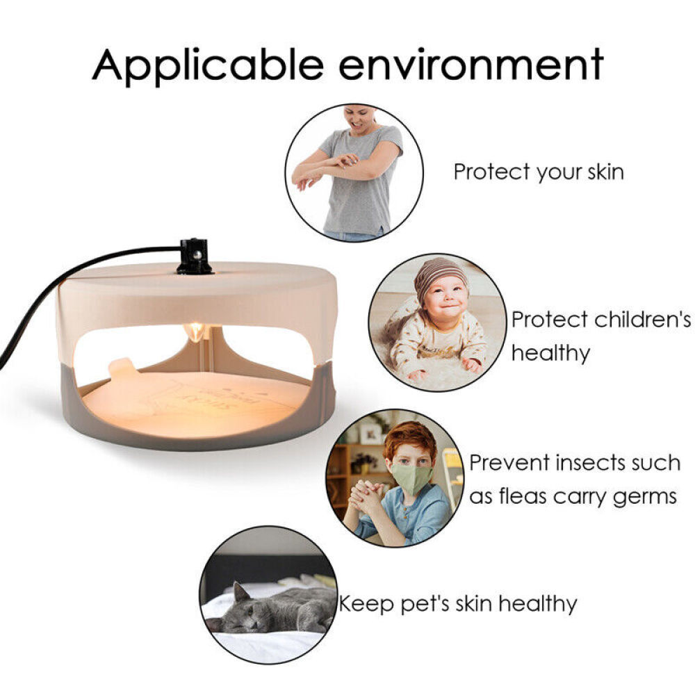2 Pack Flea Traps with Sticky Disc Bulbs Flea Traps for Inside Your Home Safe
