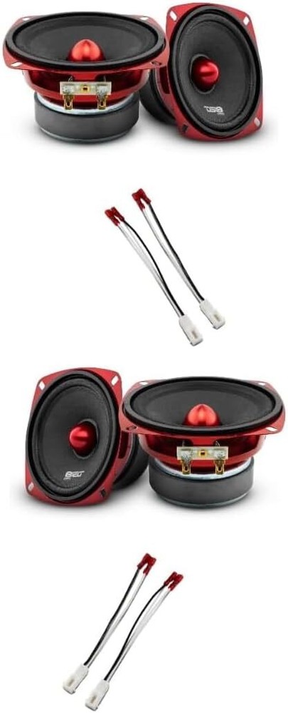 DS18 4x 4" Midrange Loudspeaker with Speaker Connector Adapter - 4 Speakers
