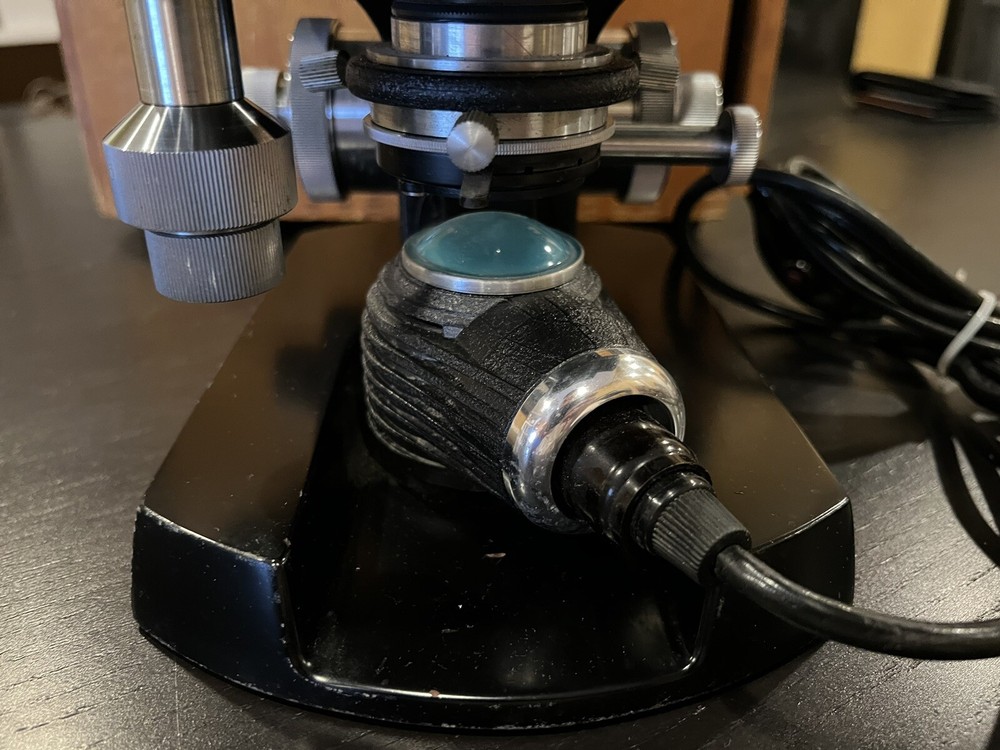 Vintage Steindorff Binocular Microscope with Wooden Case