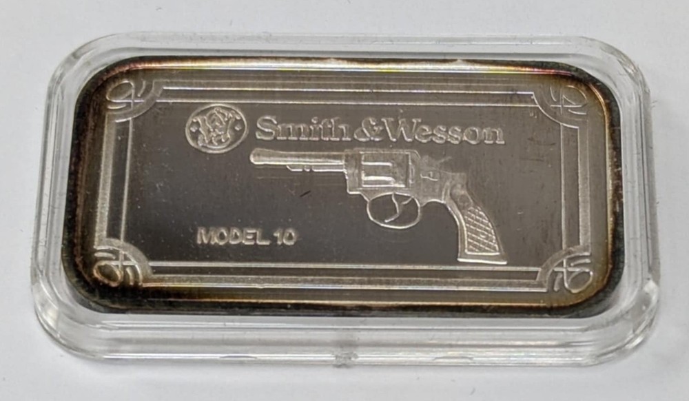 Smith & Wesson 1oz .999 Fine Silver Bar Model 10 In Capsule