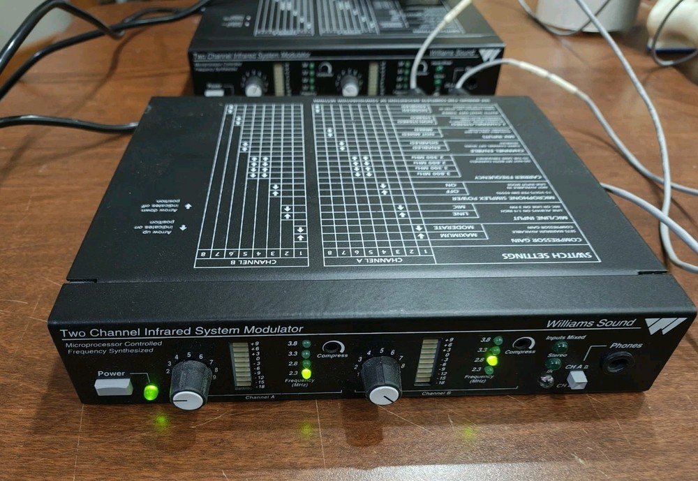 Williams Sound MOD 232 Two Channel Infrared System Modulator w/ power supply