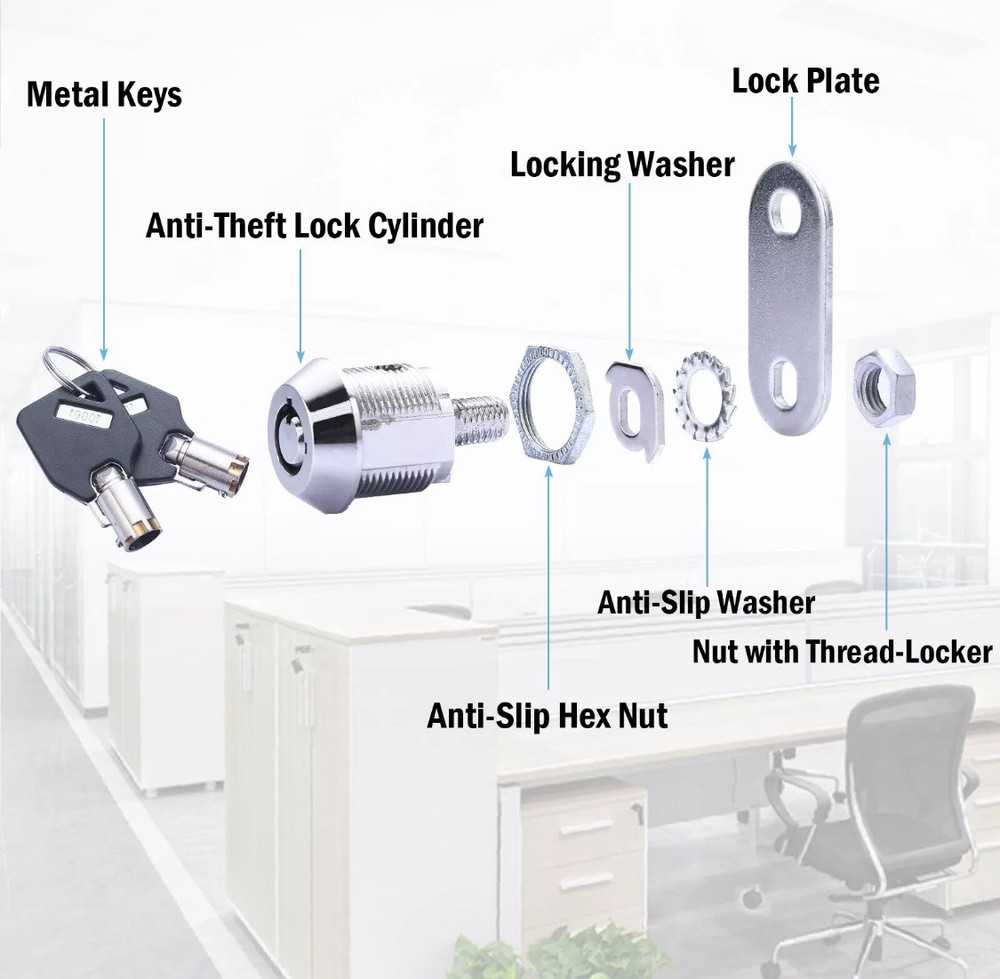 1 Pack Tubular Alloy Replacement Lock NEW 2 Keys