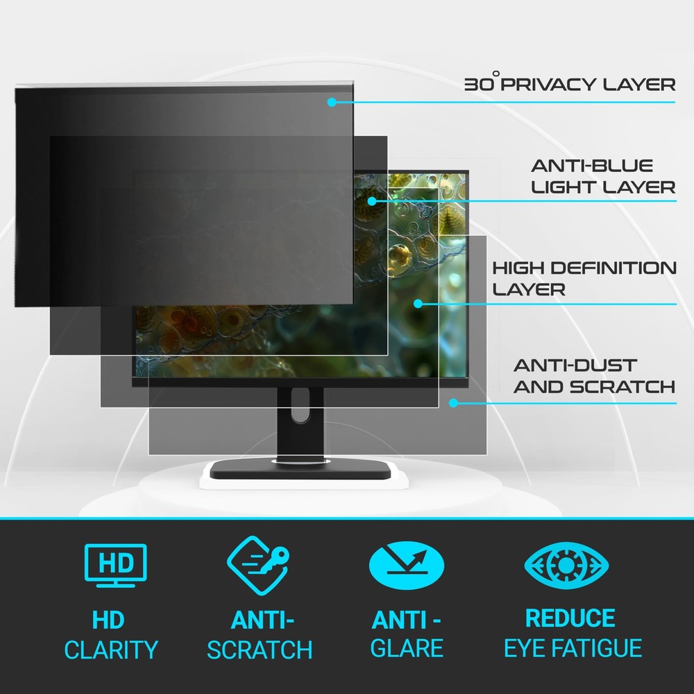 Privacy Screen Panel for 19 inches (Screen Measured Diagonally) Computer Moni...