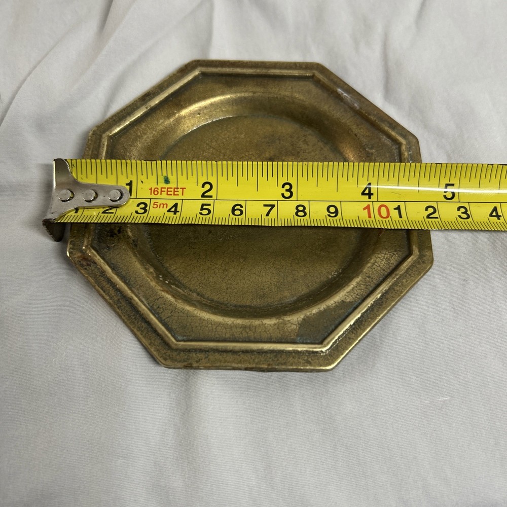 Vintage Octagonal Solid Brass Dish S124