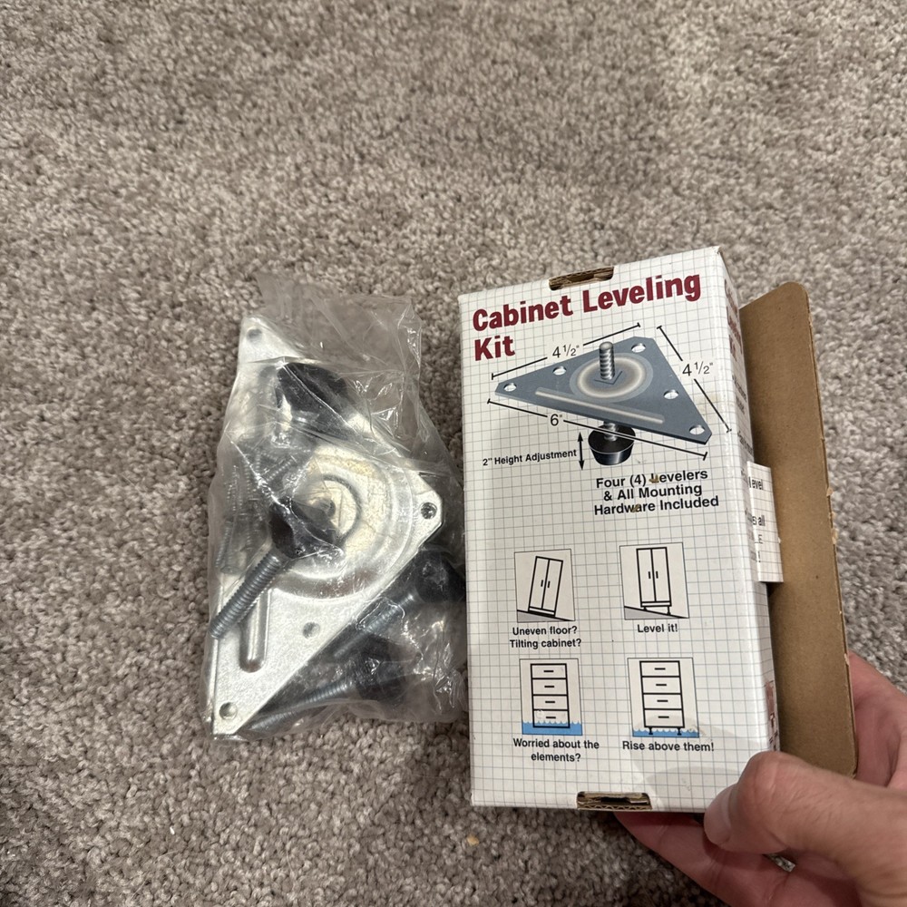 Cabinet Leveling Kit For Large Cabinets Includes 4 Triangular Plates Adjusts 2”