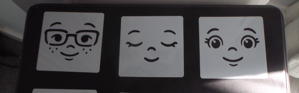 Reusable Pack 3 Face Painting Templates For Rag Doll Making or Crafts CODE E