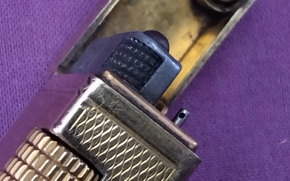 Dunhill Rollagas Early Model Gas Lighter Gold Barley Pattern Working