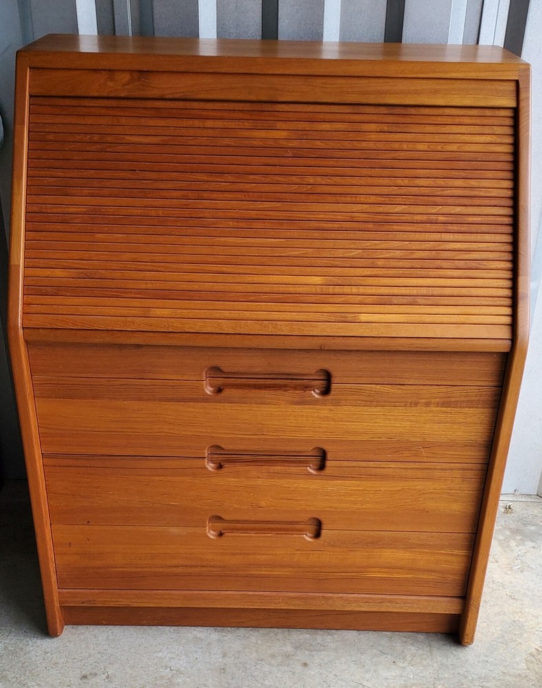 Danish Modern Roll Top Desk Langeskov Mobelfabrik