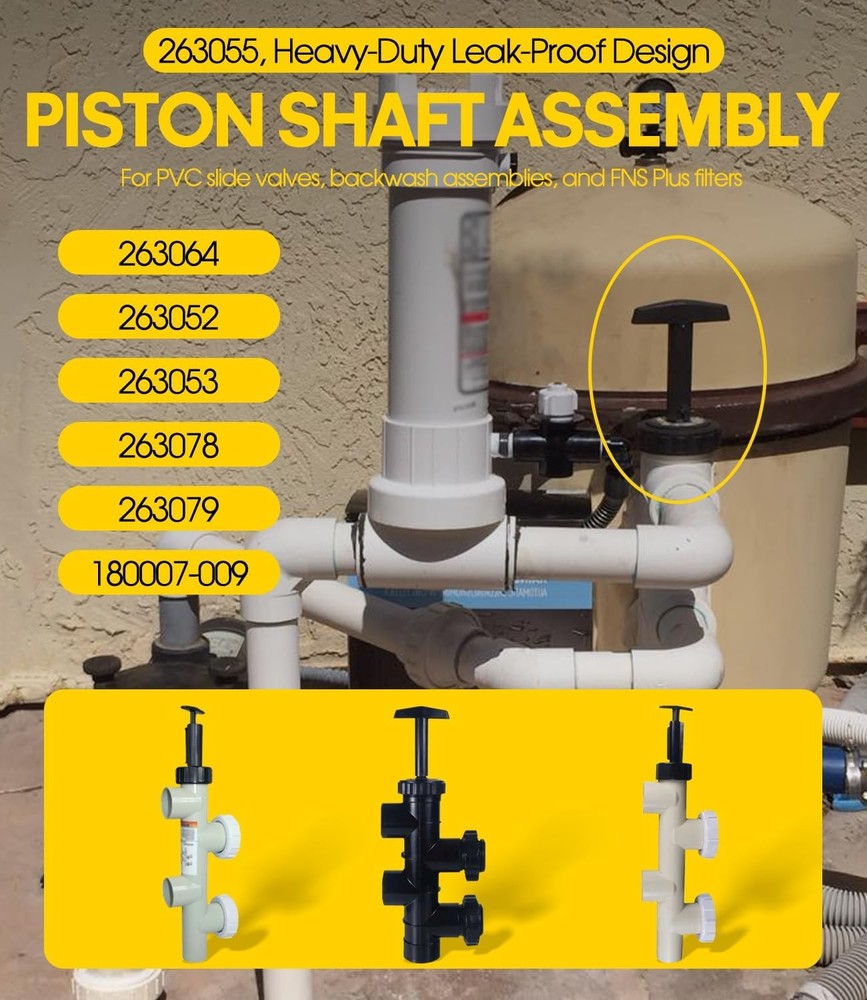 for Pentair 263055 Push Pull Valve Piston Shaft Assembly With Handle Replacement