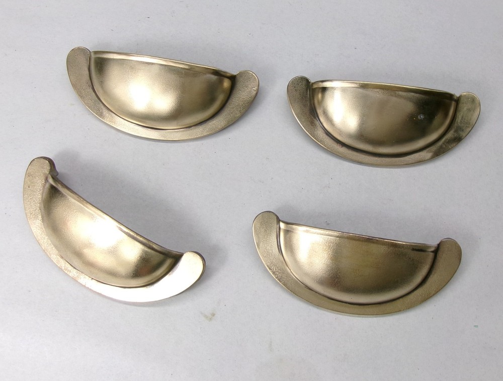 4 Vintage KBC Brass Cupboard Drawer Cabinet Pull Handle
