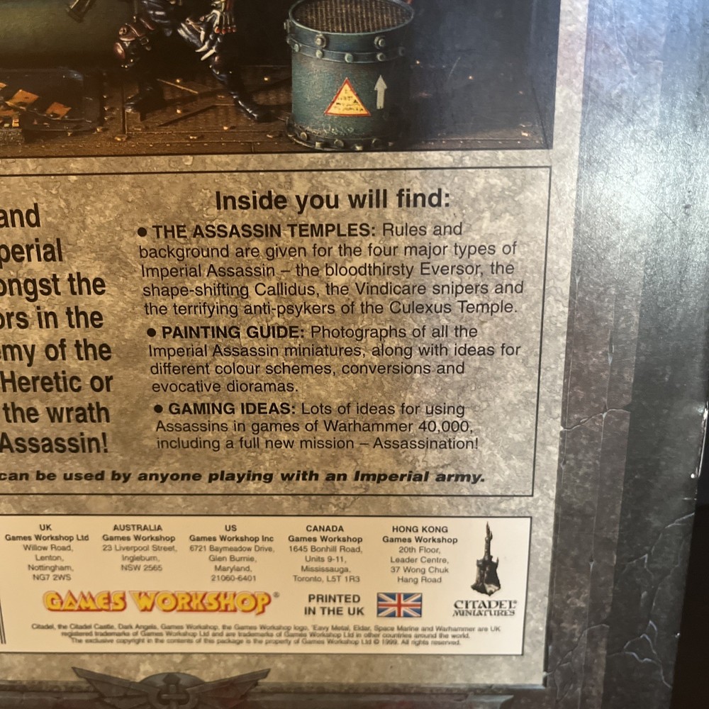 Warhammer 40K Codex: Assassins Supplement 3rd Ed (1999) Games Workshop Softcover