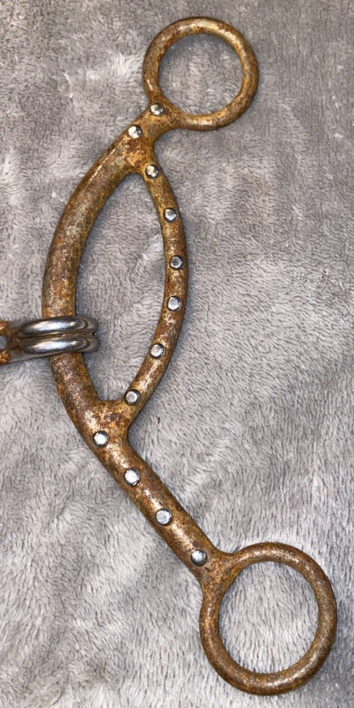 5 1/2'' BRUSHED BROWN IRON DOTTED CHAIN WESTERN BIT