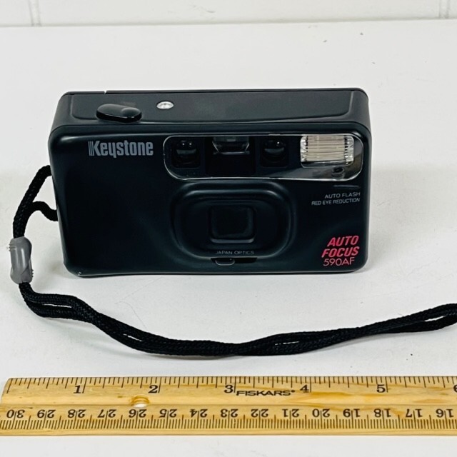 Keystone 590AF Auto Focus Auto Flash Camera 35mm Tested Works
