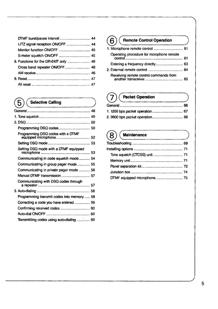 Alinco DR-610 T E Transceiver Instruction Manual 75 Pages Operating Guide