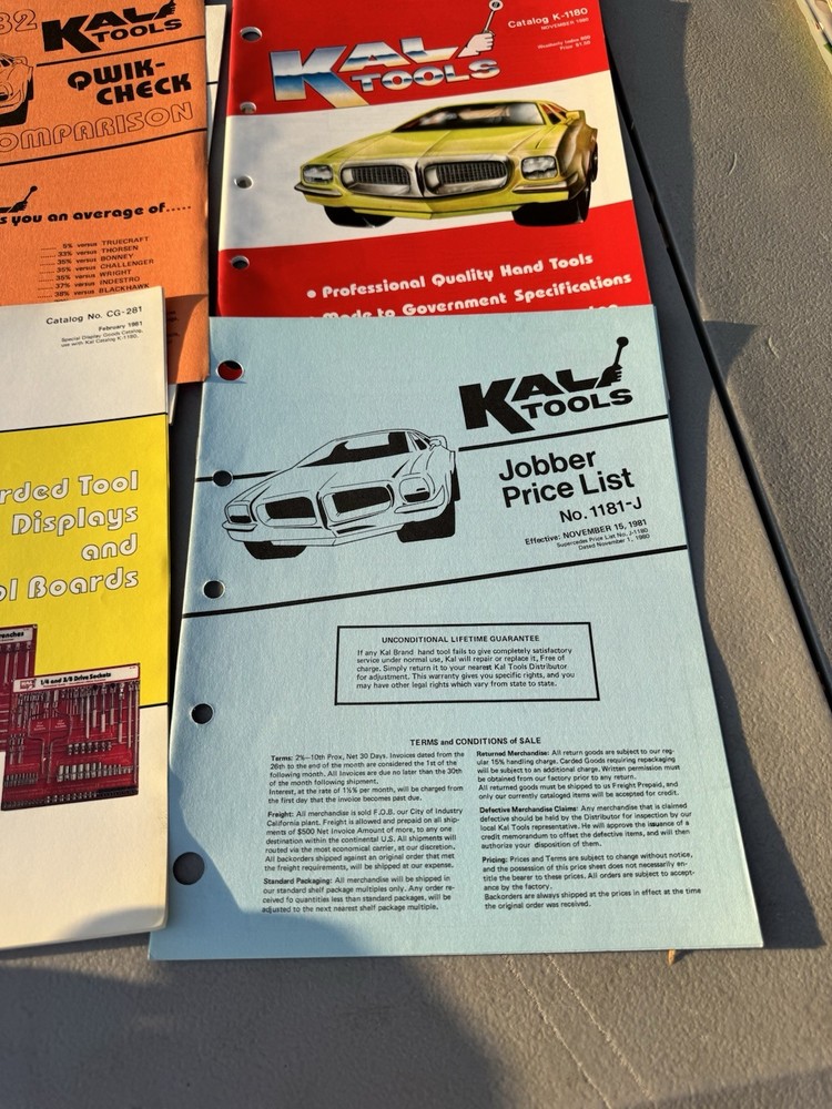 kal tools catalog lot