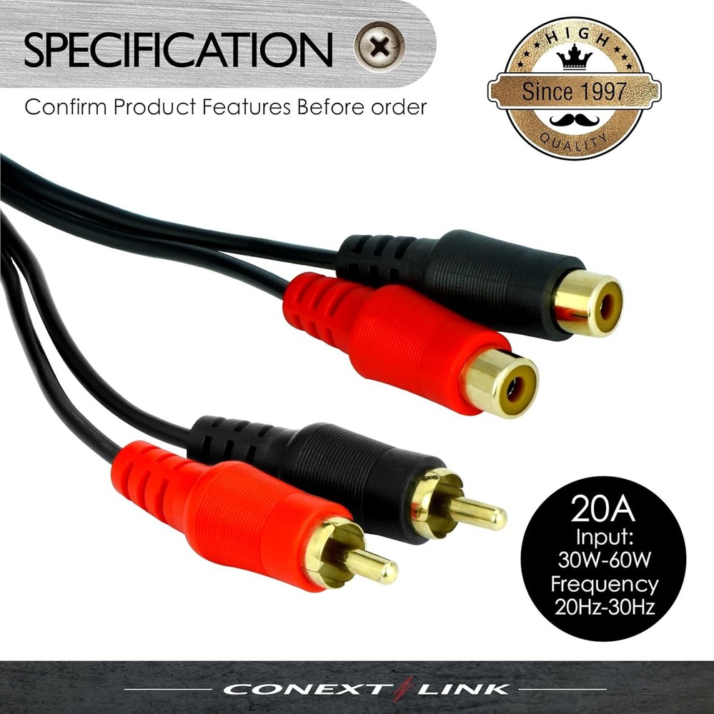 Gold RCA Signal Noise Filter - Ground Loop Isolator for Home Audio