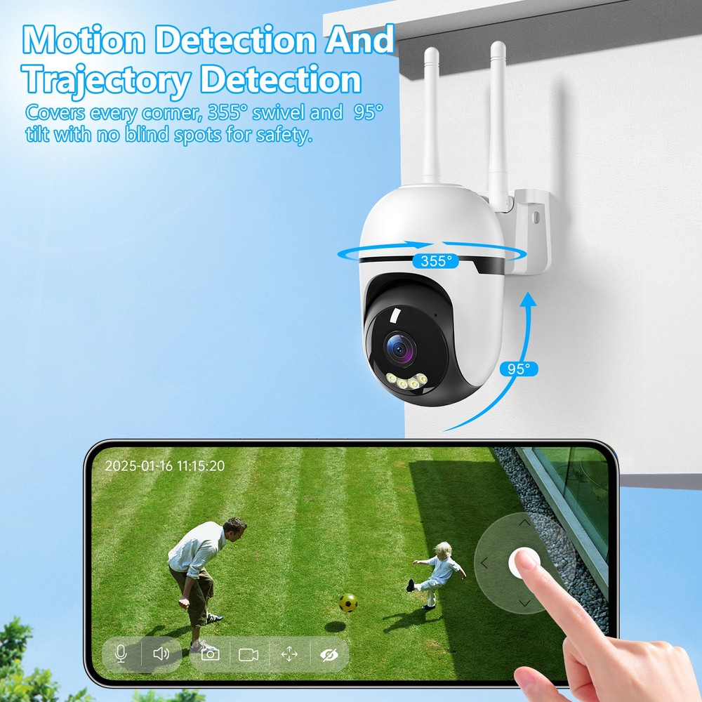 5G WiFi outdoor security camera, 2K home security camera, motion detection, IP66