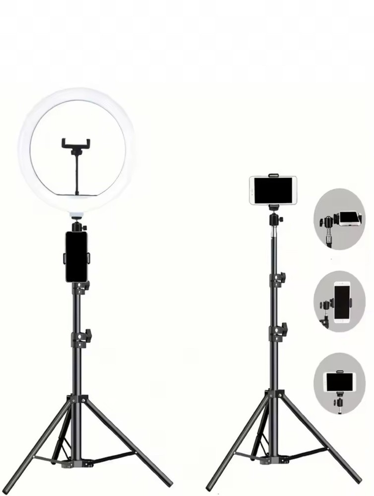 Adjustable Ring Light Stand with Phone Holder, Tripod, 110cm USB Powered